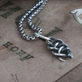 Мини-кулон Змея. Медальон Ведьмака. серебро